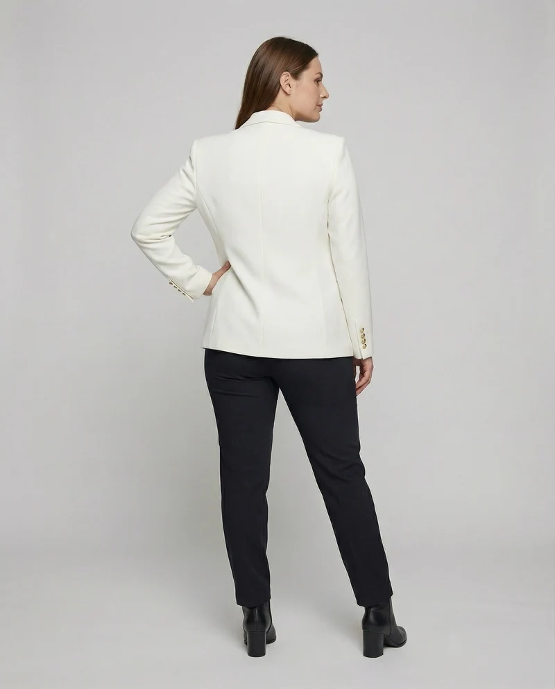 Damen Glamouröse Schmuckknöpfe Doppelreiher-Blazer