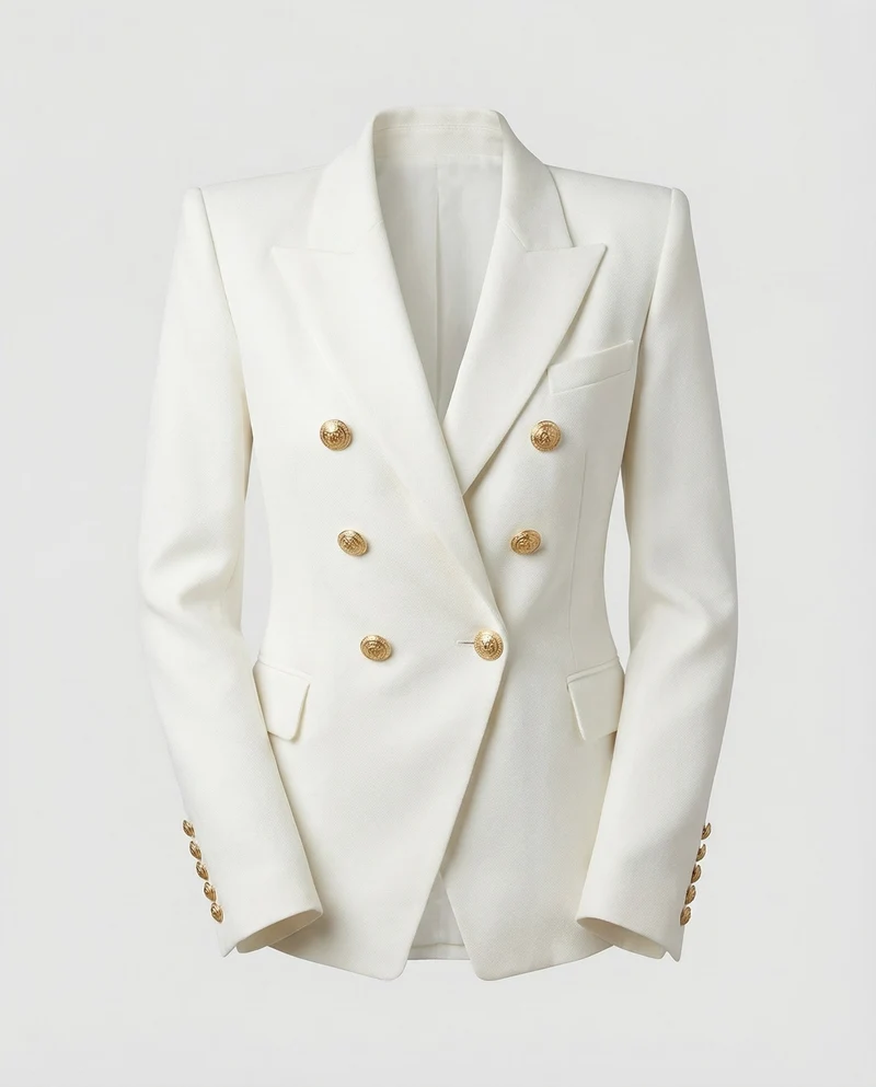 Damen Glamouröse Schmuckknöpfe Doppelreiher-Blazer
