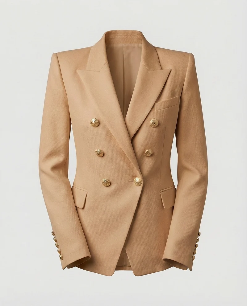 Damen Glamouröse Schmuckknöpfe Doppelreiher-Blazer