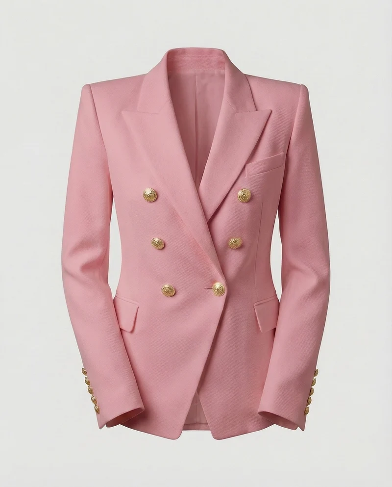 Damen Glamouröse Schmuckknöpfe Doppelreiher-Blazer