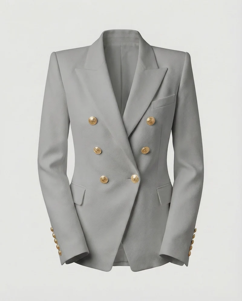 Damen Glamouröse Schmuckknöpfe Doppelreiher-Blazer