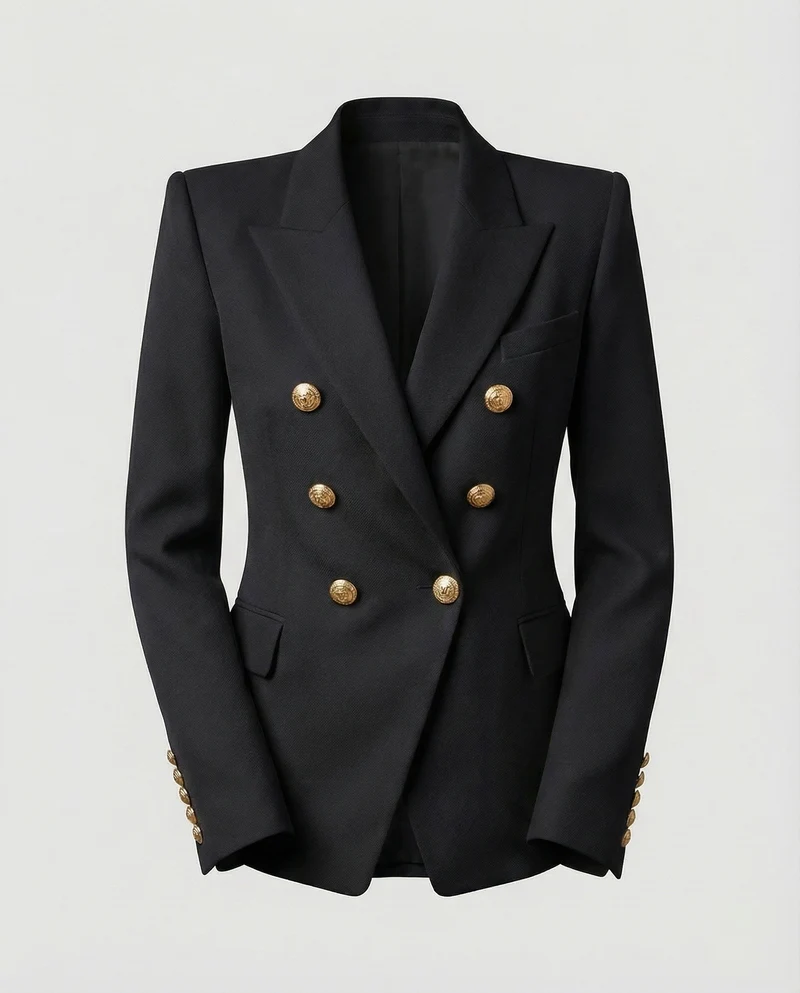 Damen Glamouröse Schmuckknöpfe Doppelreiher-Blazer