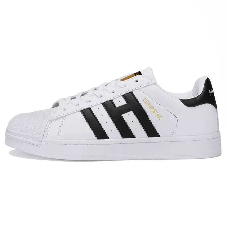 Damen Sportliche Freizeit Sneakers mit Lederoberfläche und rutschfester Sohle - Arvani