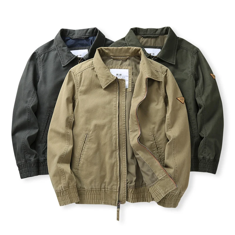 Herren legere Canvas-Fieldjacke mit Reißverschluss und elastischem Saum Nord Taschen