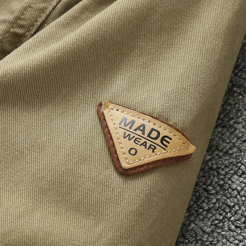 Herren legere Canvas-Fieldjacke mit Reißverschluss und elastischem Saum Nord Taschen