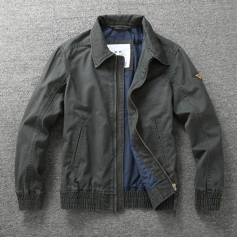 Herren legere Canvas-Fieldjacke mit Reißverschluss und elastischem Saum Nord Taschen