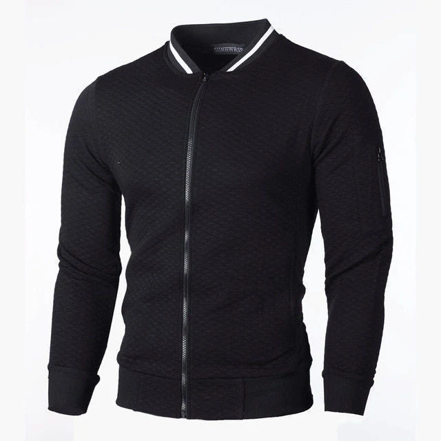 Herren Sweatjacke mit hochwertiger Struktur und sicherer Reißverschlusstasche