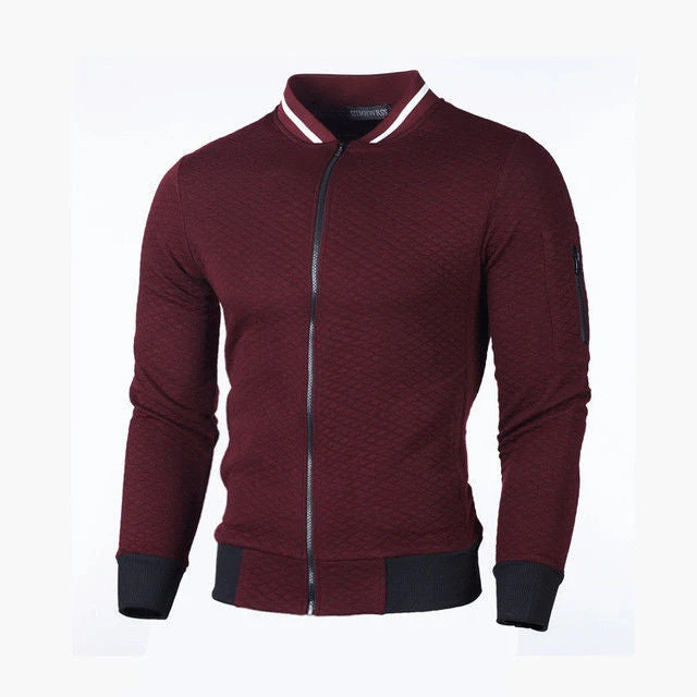 Herren Sweatjacke mit hochwertiger Struktur und sicherer Reißverschlusstasche