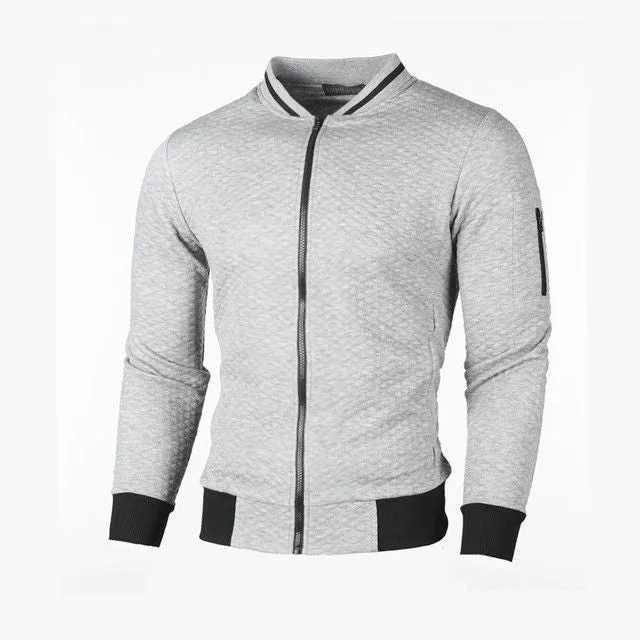 Herren Sweatjacke mit hochwertiger Struktur und sicherer Reißverschlusstasche