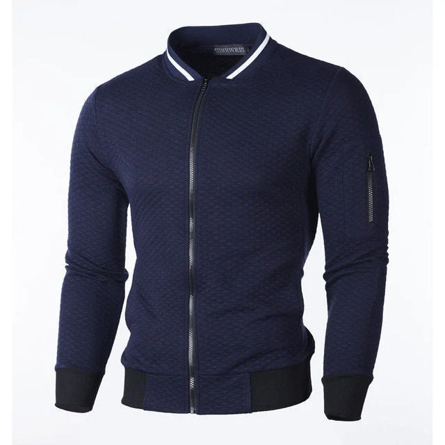 Herren Sweatjacke mit hochwertiger Struktur und sicherer Reißverschlusstasche