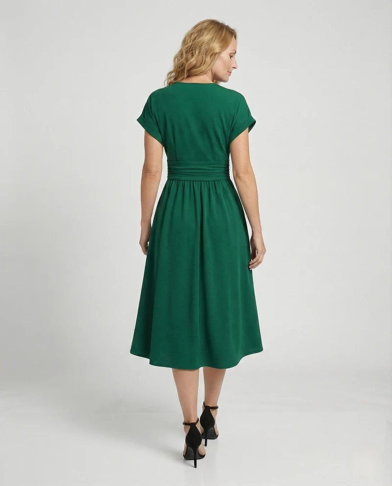 Freizeitkleid Damen Midikleid V-Ausschnitt - Arvani