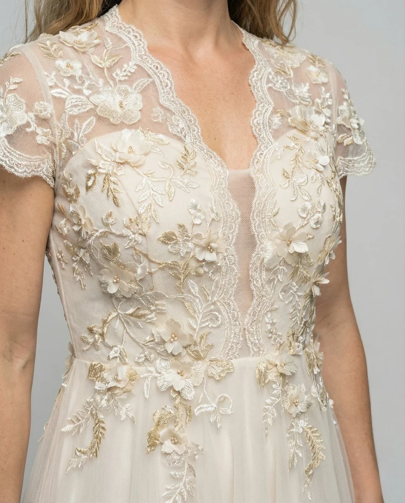 Damen A-Linien Brautkleid mit Tüllrock - Vittorelli