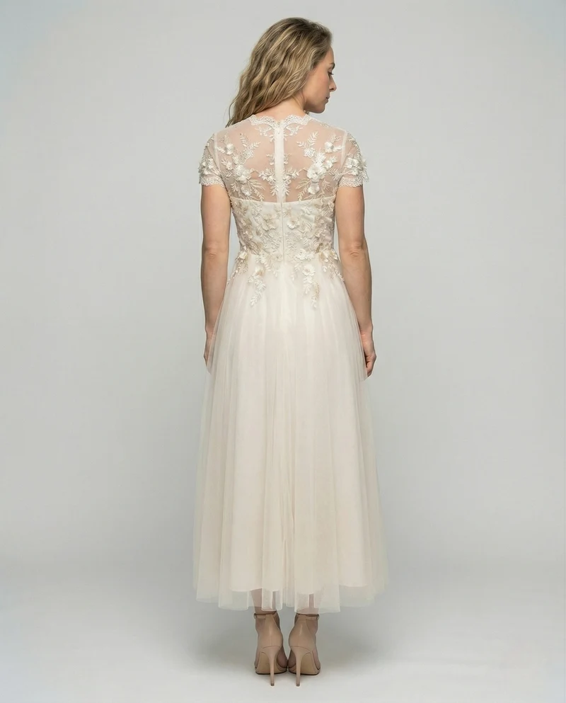 Damen A-Linien Brautkleid mit Tüllrock - Vittorelli