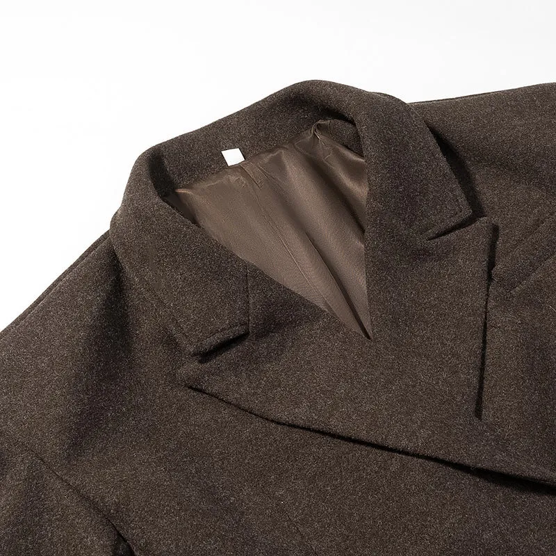Herren Doppelreihiger Wollblazer mit wärmender Wollmischung, Reverskragen und Pattentaschen Nord Taschen