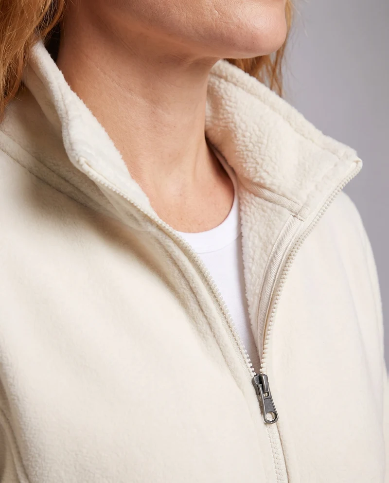 Damen warme Fleecejacke mit Teddy-Futter, Stehhals und durchgehendem Reißverschluss Nord Taschen