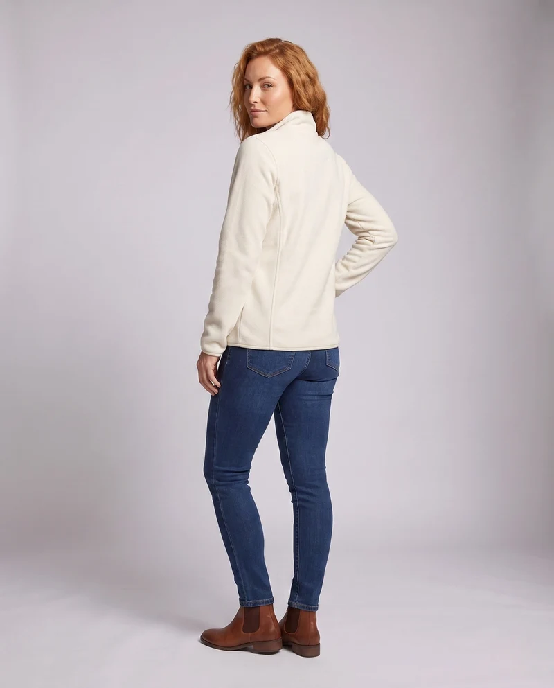 Damen warme Fleecejacke mit Teddy-Futter, Stehhals und durchgehendem Reißverschluss Nord Taschen