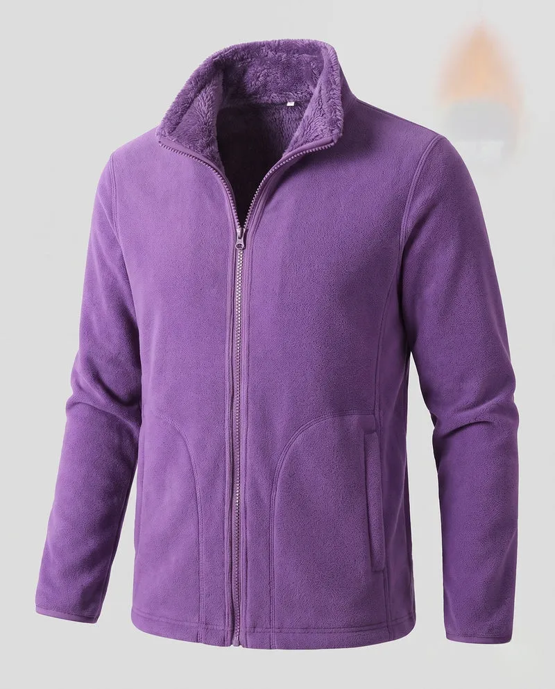 Damen warme Fleecejacke mit Teddy-Futter, Stehhals und durchgehendem Reißverschluss Nord Taschen