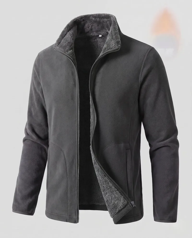 Damen warme Fleecejacke mit Teddy-Futter, Stehhals und durchgehendem Reißverschluss Nord Taschen