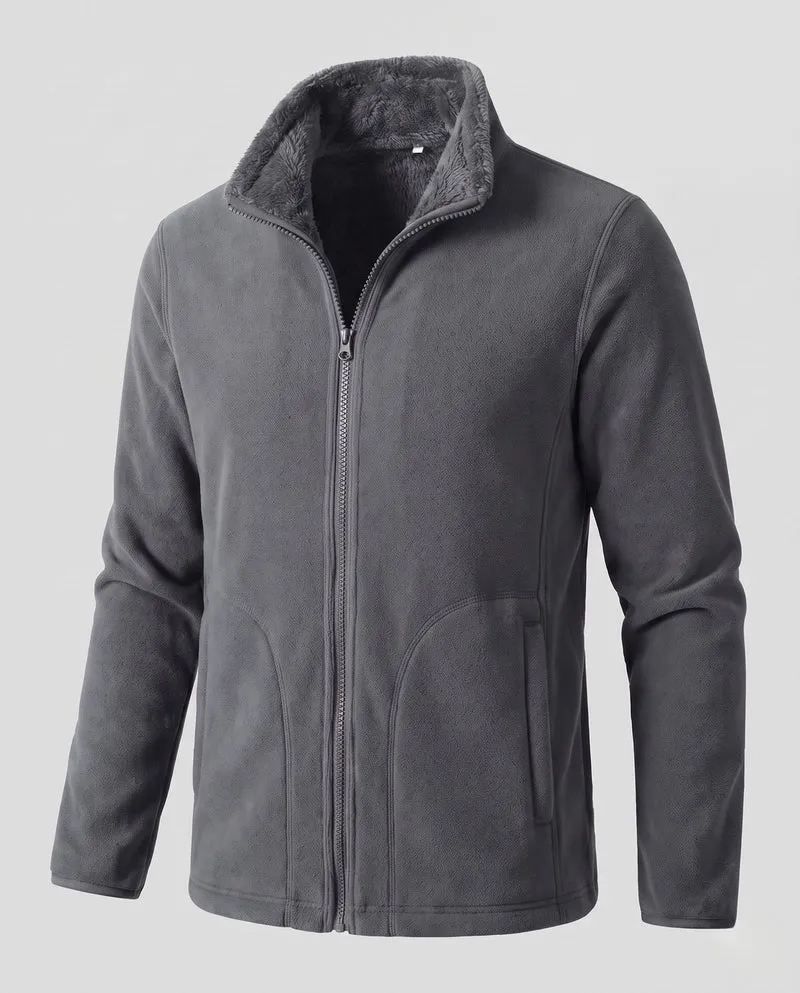 Damen warme Fleecejacke mit Teddy-Futter, Stehhals und durchgehendem Reißverschluss Nord Taschen