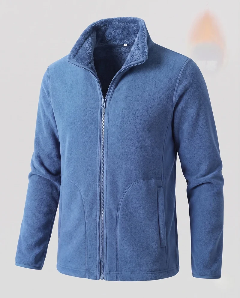 Damen warme Fleecejacke mit Teddy-Futter, Stehhals und durchgehendem Reißverschluss Nord Taschen