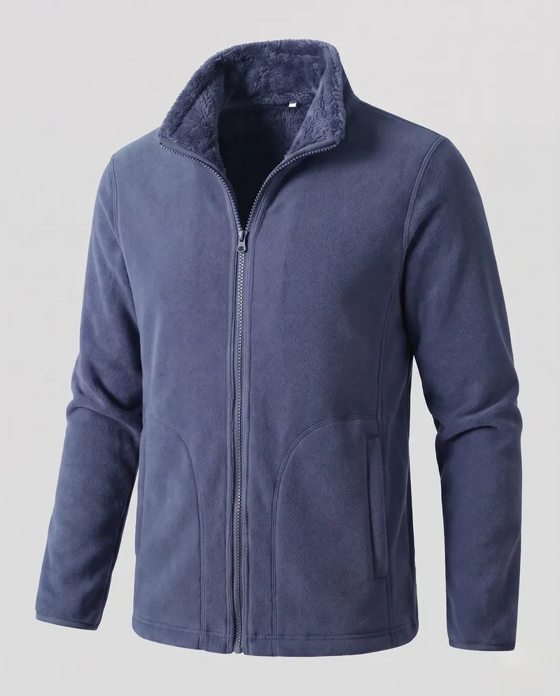 Damen warme Fleecejacke mit Teddy-Futter, Stehhals und durchgehendem Reißverschluss Nord Taschen