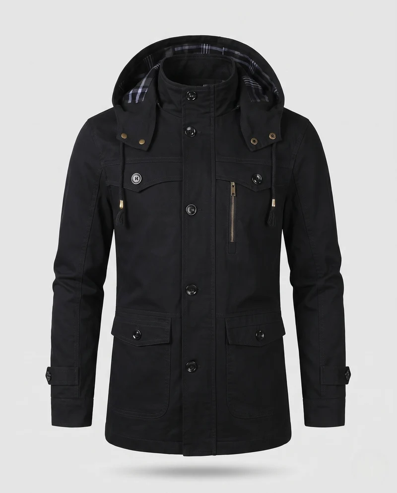 Herren Freizeit Parka Jacke Nord Taschen