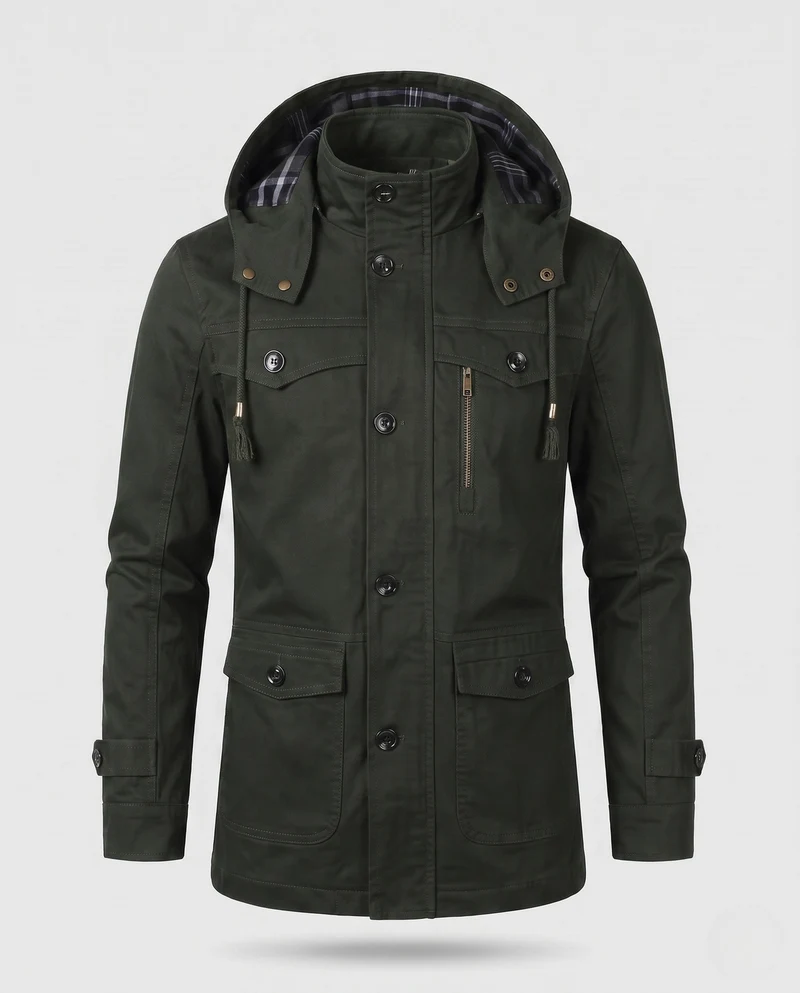 Herren Freizeit Parka Jacke Nord Taschen