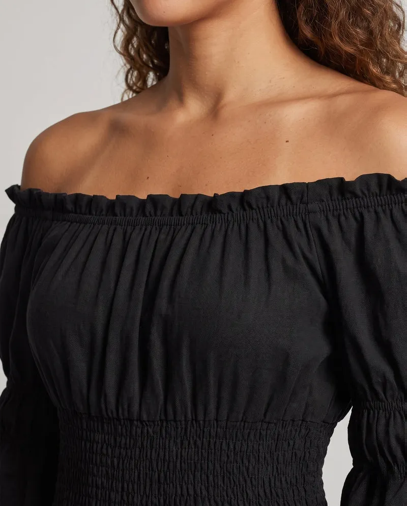Frauen Elegante Maxi Kleid mit Off-Shoulder Design Nord Taschen