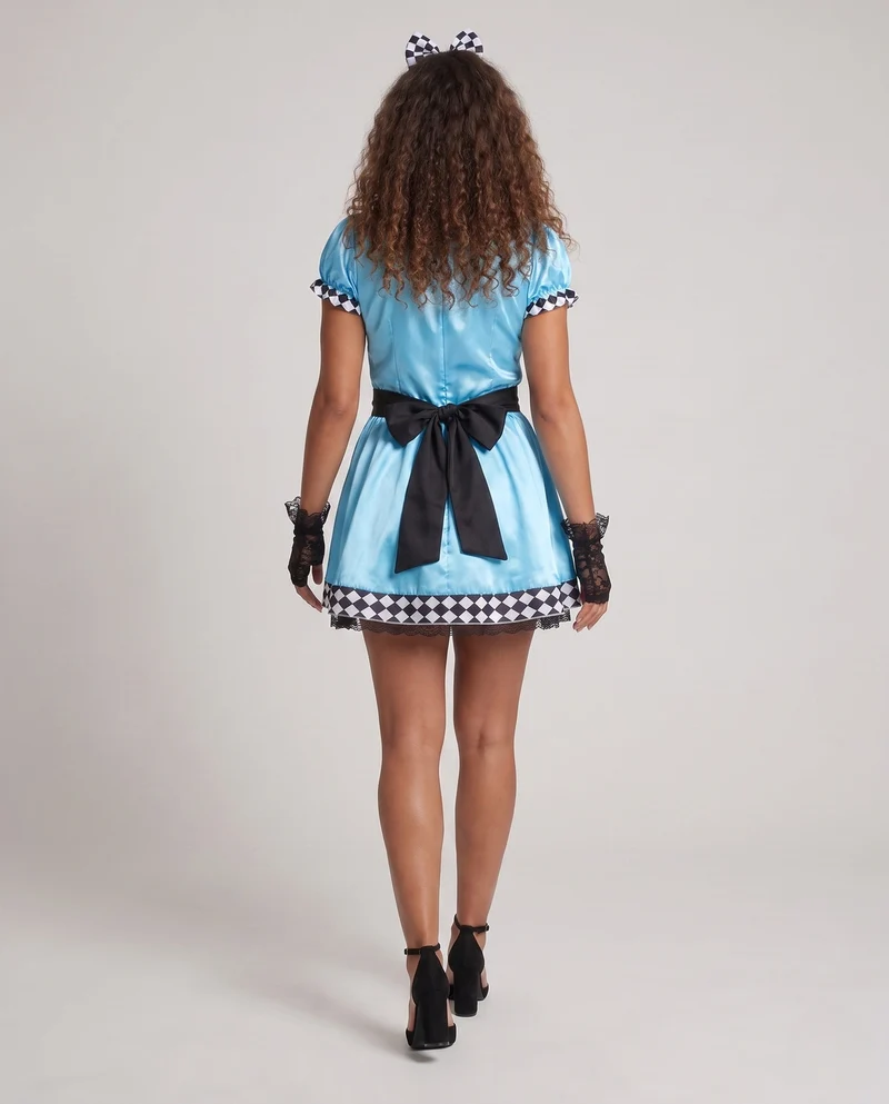 Fantasievolles Kostüm für Damen als Alice im Wunderland Nord Taschen