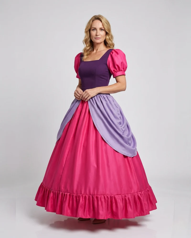 Damen bezauberndes Prinzessinnenkleid mit Rüschen Nord Taschen