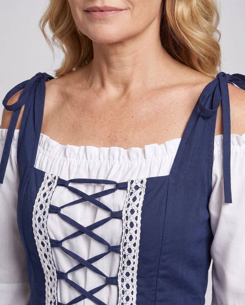 Damen mittelalterliches Kleid mit fließenden Ärmeln Nord Taschen