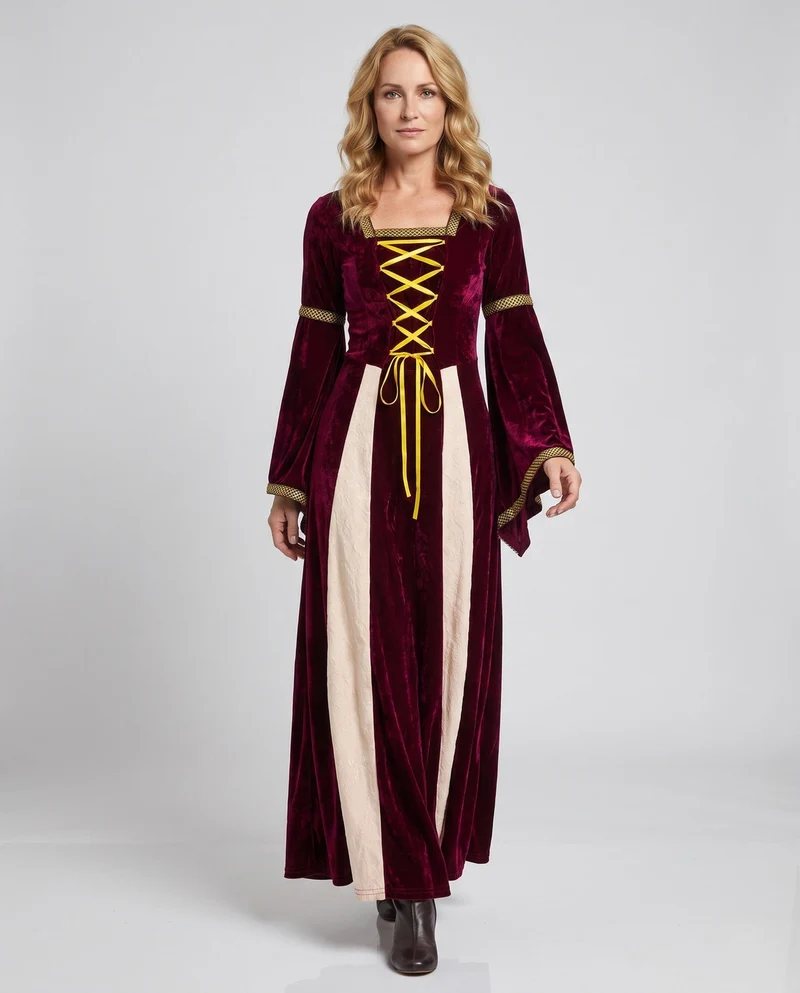 Frauen Mittelalter Zauberer Kleid Nord Taschen