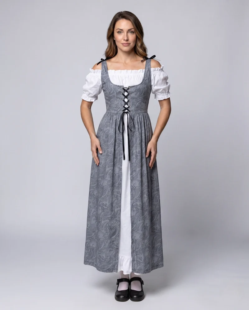 Damen traditionelle Kleid mit verspieltem Design Nord Taschen
