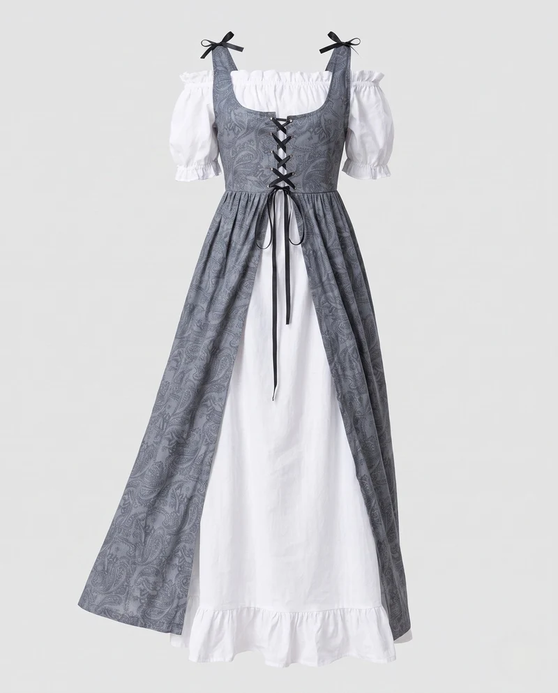 Damen traditionelle Kleid mit verspieltem Design Nord Taschen