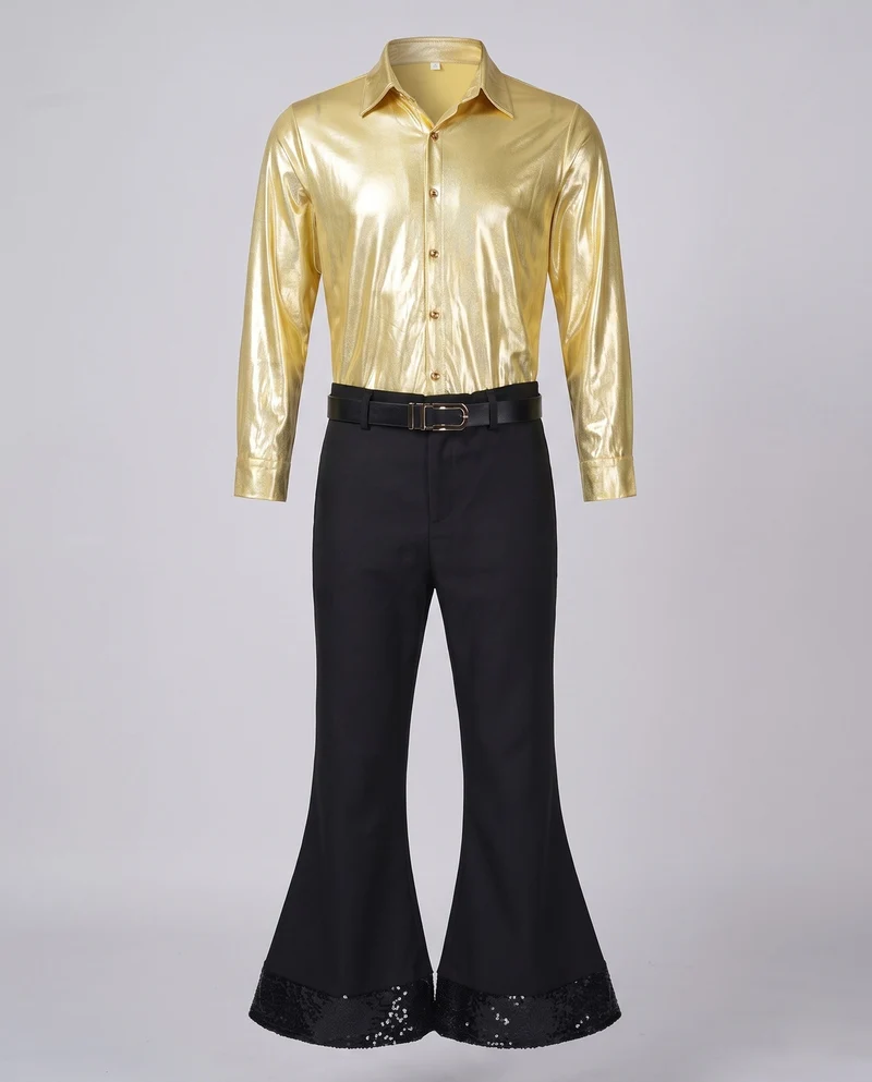 Festliches Disco-Outfit für Herren mit glitzernden Details Nord Taschen