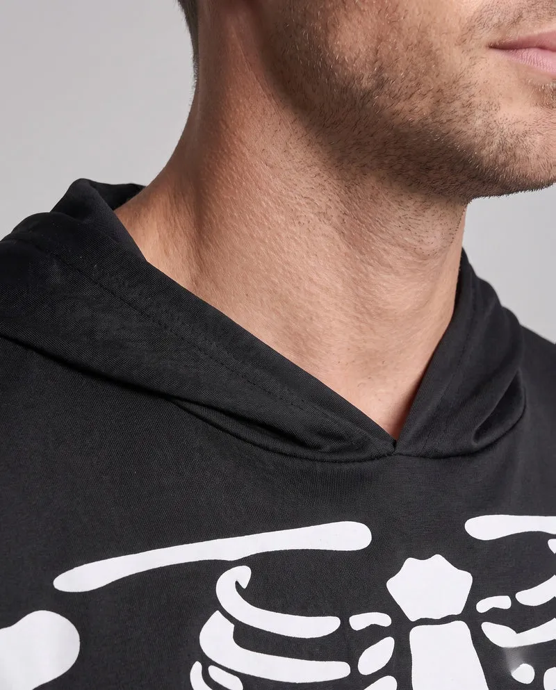 Herren Skelett Halloween Kostüm mit Kapuze Nord Taschen