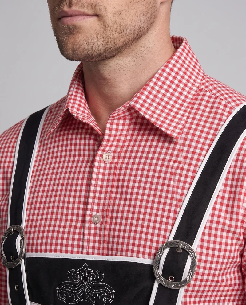 Herren Trachten Lederhosen mit dekorativen Riemen Nord Taschen