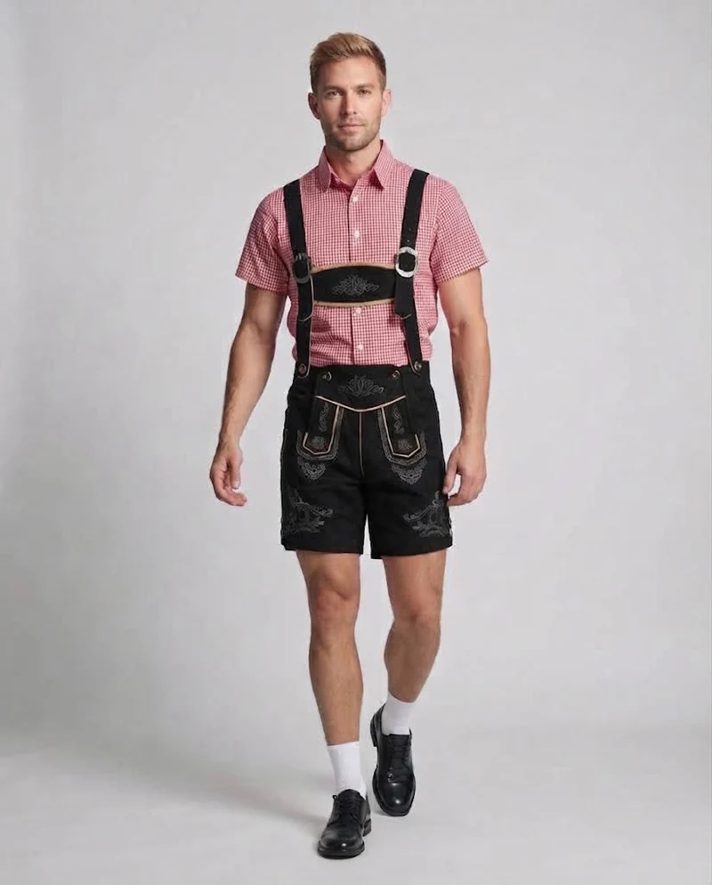 Herren Trachten Shorts mit aufwendiger Stickerei Nord Taschen