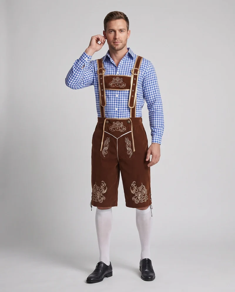Herren Trachten Shorts mit aufwändigen Verzierungen Nord Taschen