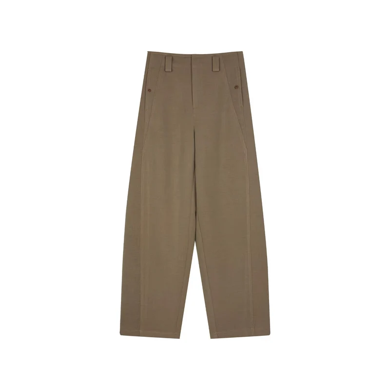 Damen Elegante und bequeme Hochtaillierte Stoffhose Nord Taschen
