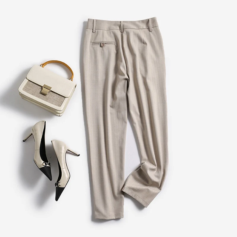 Damen Elegante und bequeme Hochtaillierte Anzughose Nord Taschen