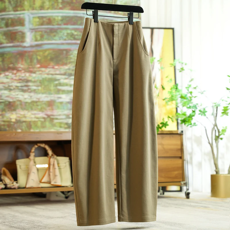 Damen Elegante und bequeme, hoch taillierte Stoffhose Nord Taschen
