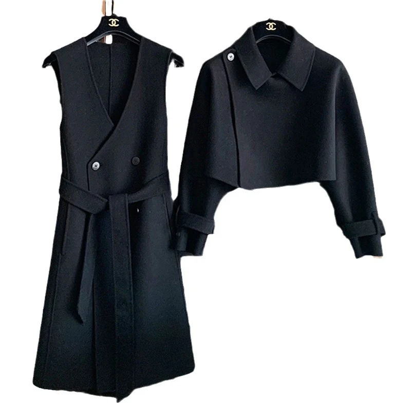 Damen Elegante Übergangsjacke mit Taillengürtel Nord Taschen
