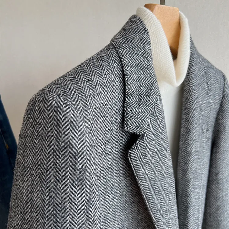 Damen Elegante Tweed-Blazerjacke Nord Taschen