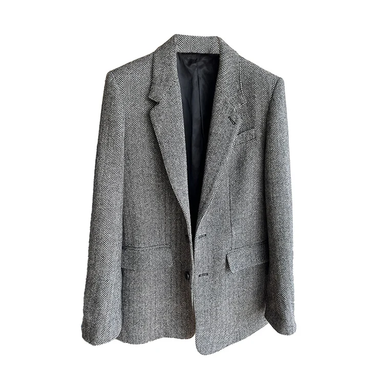 Damen Elegante Tweed-Blazerjacke Nord Taschen