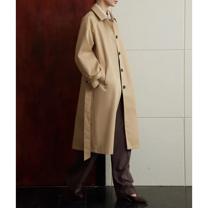 Damen elegante Trenchjacke mit Taillengürtel Nord Taschen