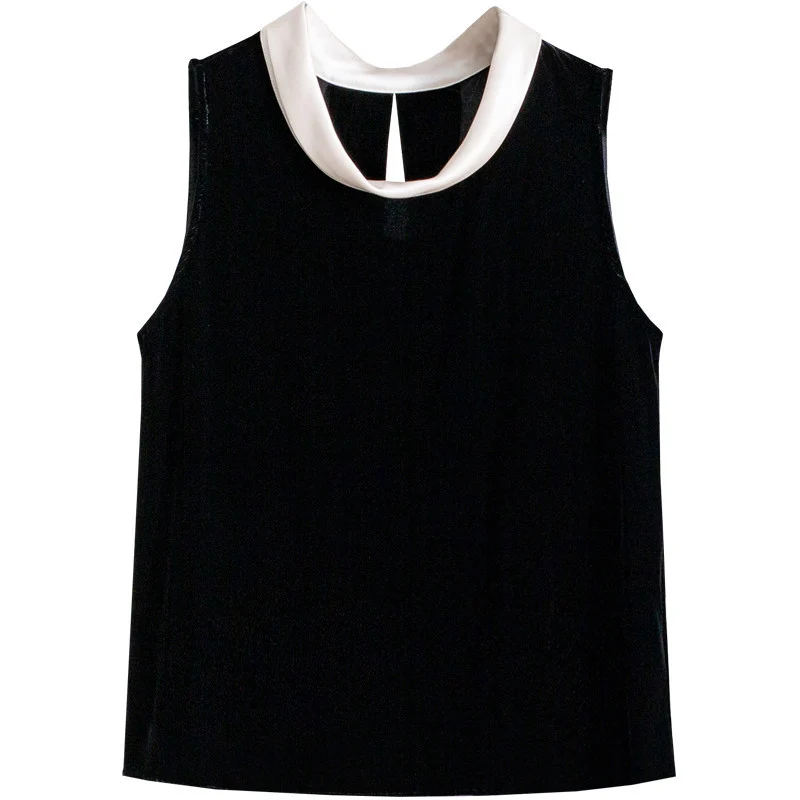 Damen Elegante Samtbluse mit Seidenkragen Nord Taschen