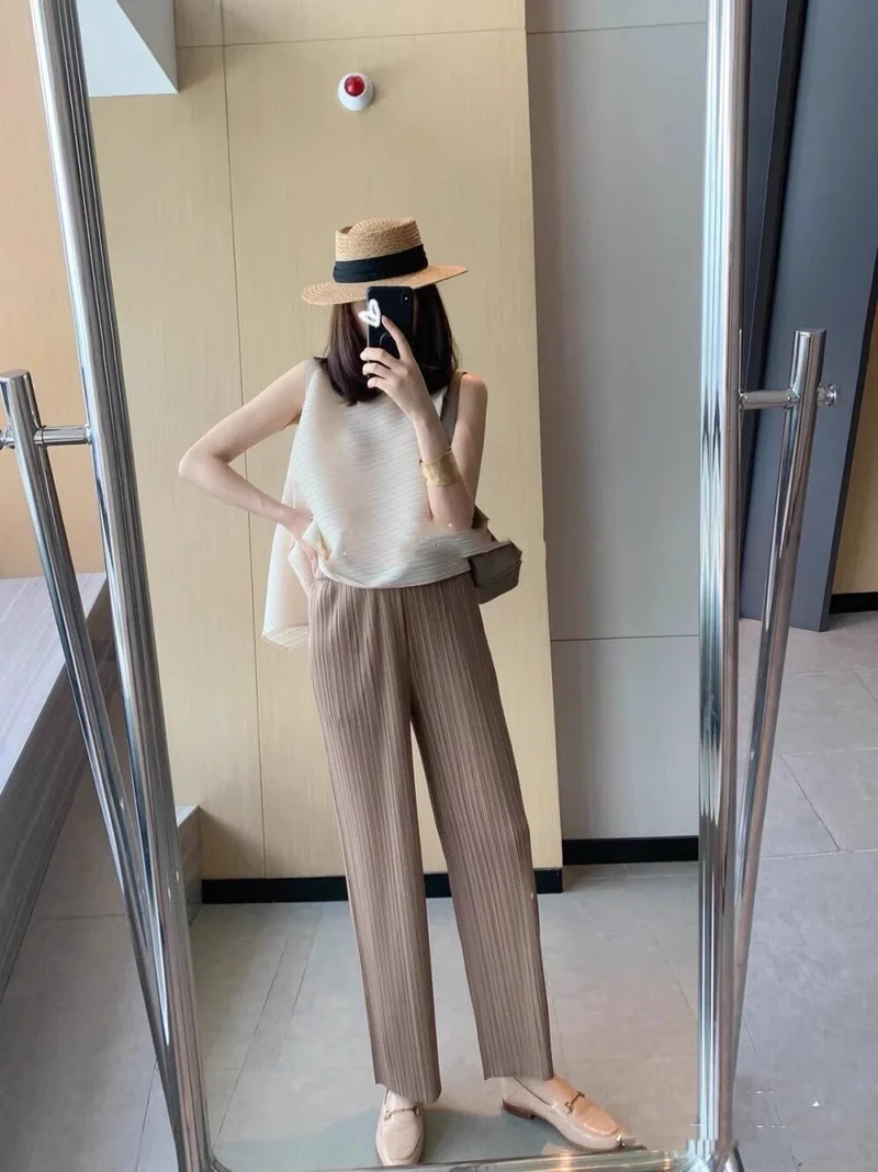 Damen Elegante Plisseehose Nord Taschen