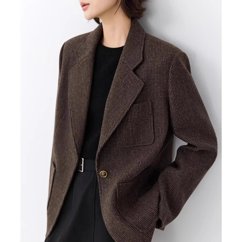 Damen Elegante oversized Jacke mit strukturiertem Design Nord Taschen