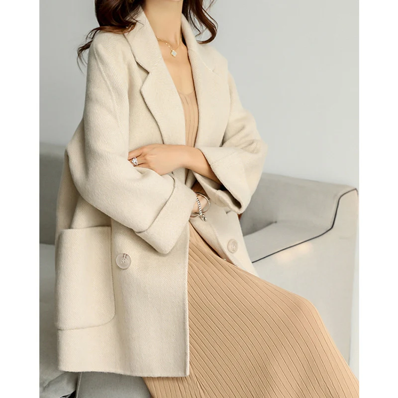 Damen Elegante Oversized-Blazerjacke Nord Taschen